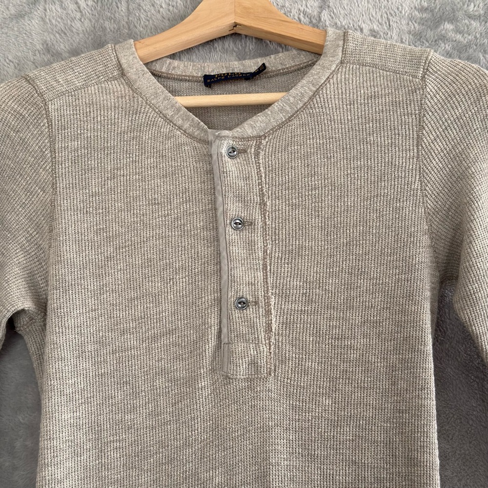 Polo Ralph Lauren Henley Maxi Style Long Dress Grey Medium Thermal  Waffle - Picture 2 of 15